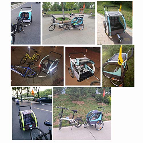 OLMME Remolque de Bicicleta para Niños Remolque de 2 Asientos Cochecito Aleación de Aluminio Rueda Universal Remolque de Transporte Senderismo/Carga de Viaje 40 Kg (para Niños de 1 a 6 Años)