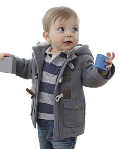 Onsoyours Abrigo de Capucha Bebé Otoño Invierno Niños Parka Duffl Manga Larga Acolchado Outerwear Chaqueta con Capucha 0-5 años Gris 3-4 Años