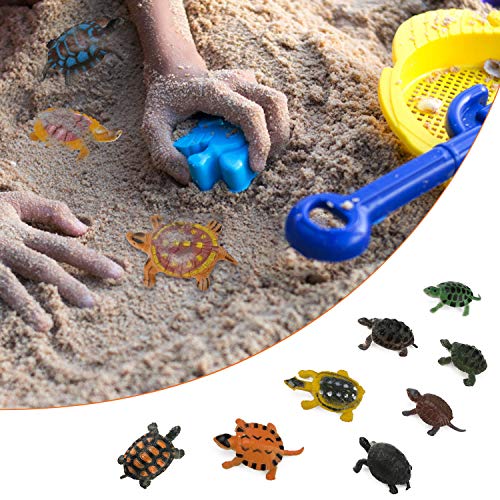 OOTSR 20 Piezas Tortuga Figuras Juguetes, Tortuga Marina Realista Juguetes de plástico de Tortuga para niños educativa/Regalo de Fiesta/Juguete de bañera/decoración de Pasteles