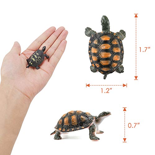 OOTSR 20 Piezas Tortuga Figuras Juguetes, Tortuga Marina Realista Juguetes de plástico de Tortuga para niños educativa/Regalo de Fiesta/Juguete de bañera/decoración de Pasteles