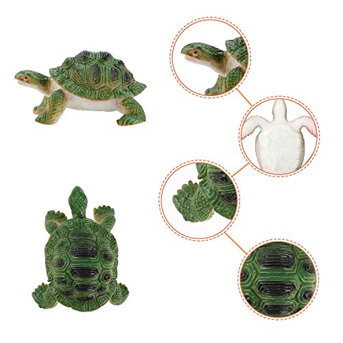 OOTSR 20 Piezas Tortuga Figuras Juguetes, Tortuga Marina Realista Juguetes de plástico de Tortuga para niños educativa/Regalo de Fiesta/Juguete de bañera/decoración de Pasteles