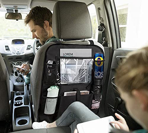 Organizadores para Asientos de Coche Impermeable Protector de Asiento Trasero Niños Multi-Bolsillos Universal Kick Mats de Coche para Ipad Juguetes Libros 2 Pcs