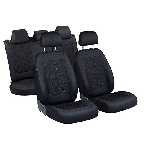 Orion Fundas de asiento – 1 set – Producto Premium Negro tintada cuadros