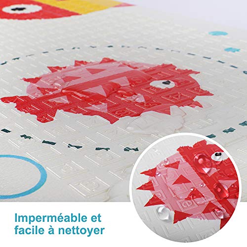 OUNUO - Alfombra de juego para bebé, plegable, para jugar y juegos para bebé, alfombra gruesa plegable de espuma antideslizante, impermeable, para interior y exterior, 180 x 200 x 1 cm