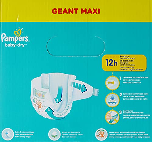 Pampers - Bebé Seco Maxi Gigante Talla 5 - 80 Piezas