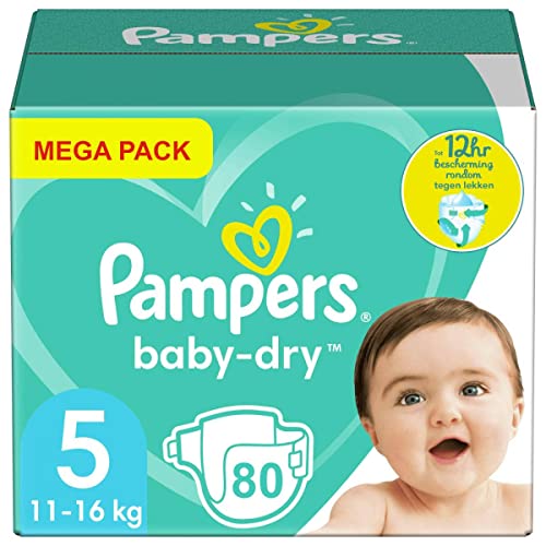 Pampers - Bebé Seco Maxi Gigante Talla 5 - 80 Piezas