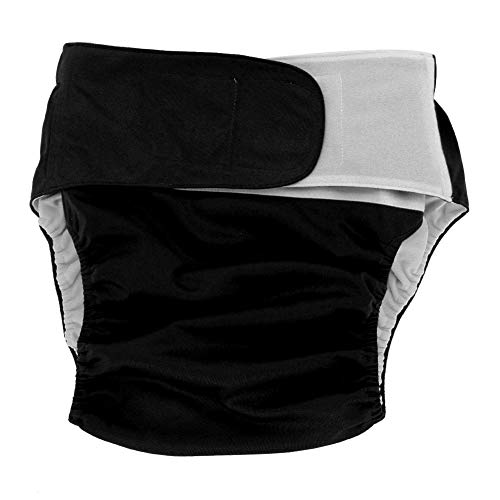 Pañales para adultos Paño para adultos Pañal reutilizable Lavable Pañal grande ajustable (Color : Black)