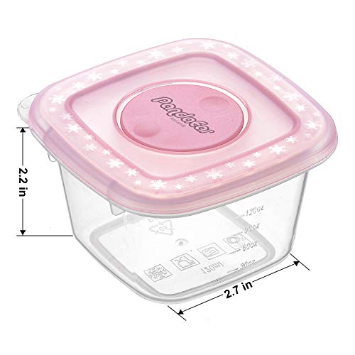 PandaEar Recipiente de almacenamiento de plástico de refrigerio de alimentos para bebés con tapas, 12 Pack Set BPA Congelador gratis y lavavajillas Caja fuerte para niños