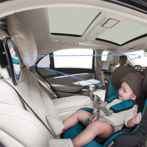 PANGHU Baby Car Mirror Newborn Essentials Más estable Ver al bebé en el asiento mirando hacia atrás Prueba de choque inastillable Mejor seguridad para recién nacidos Espejo de seguridad para asiento