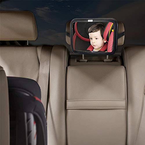 PANGHU Baby Car Mirror Newborn Essentials Más estable Ver al bebé en el asiento mirando hacia atrás Prueba de choque inastillable Mejor seguridad para recién nacidos Espejo de seguridad para asiento