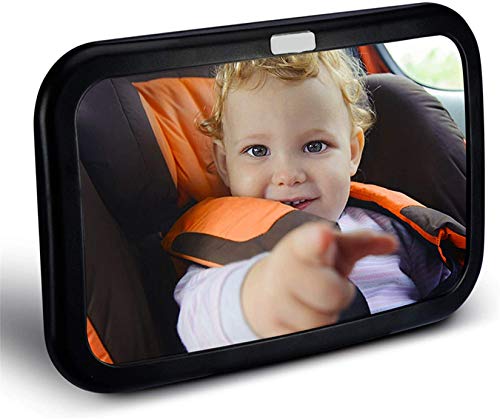 PANGHU Baby Car Mirror Newborn Essentials Más estable Ver al bebé en el asiento mirando hacia atrás Prueba de choque inastillable Mejor seguridad para recién nacidos Espejo de seguridad para asiento