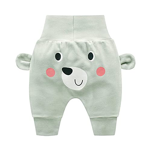 Pantalones de cintura alta para bebé, pantalones de harén, pantalones largos, hiphop, para niños, deporte, chico, niña, bebé, ombligo, glúteo, (3 meses-3 años), verde, 24 meses