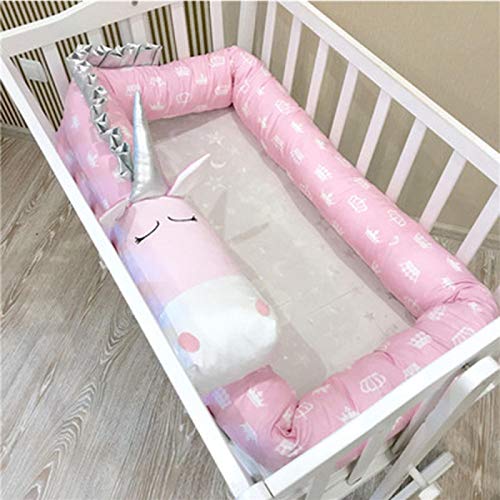 Parachoques de cuna para bebé, ropa de cama para bebé recién nacido, almohada de unicornio de dibujos animados, cuna para niños, valla para cama, decoración para bebé, barandilla para cama