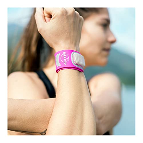 PARA'KITO Pulsera repelente de insectos y insectos, impermeable, repelente de plagas para exteriores, con aceites esenciales naturales, edición deportiva (Fuschia)