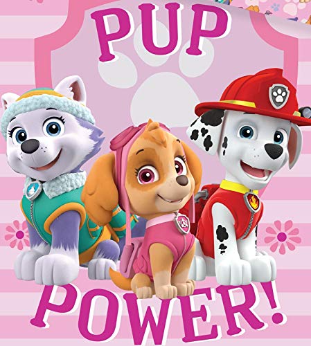 Paw Patrol - Juego de cama para niña, algodón, color rosa, rosa, gris, funda de almohada de 40 x 60 cm, funda nórdica de 100 x 135 cm