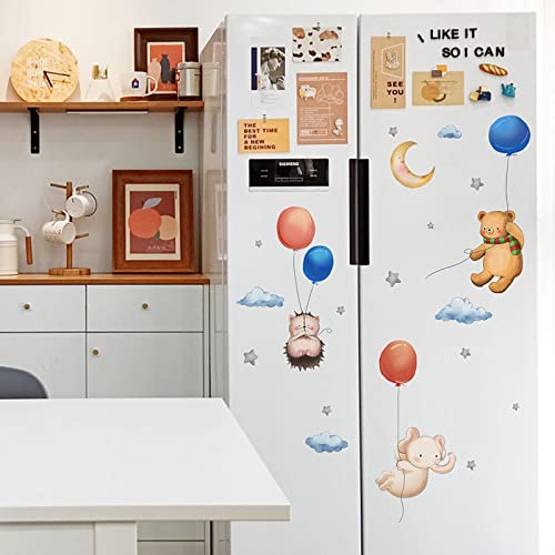 Pegatinas De Pared De Animales Con Globos Bonitos Para Habitación De Niños, Dormitorio, Guardería, Decoración De Pared, Erizo, Elefante, Oso, Pegatinas De Pared