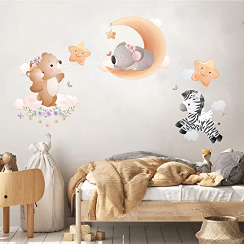 Pegatinas Pared Decorativas Animales Vinilos de Pared Decorativos Papel Pintado Decoración Pared Para Fiestas Cumpleaños Infantiles Dormitorios Niños Habitación Bebé Niñas Juvenil