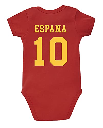 Pelele para bebé, diseño de España con nombre y número rojo 18-24 Meses