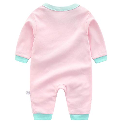 Pelele Recien Nacido Pijama Bebé Niñas Rosa Enteros Mameluco Algodón Elefante Cremallera Caricatura Sleepsuit Trajes Primavera Verano Otoño Ropa de Una Pieza Monos Outfits Unisexo 0-3 Meses