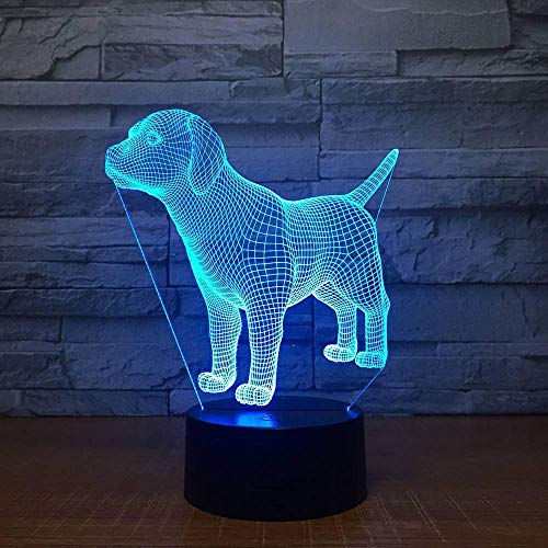 Pequeña luz de Noche de Navidad s Regalo del día de los niños Led Pet Dog Colorful USB 3D Lámpara de Cabina Juguetes al por Mayor Accesorios de iluminación 3D