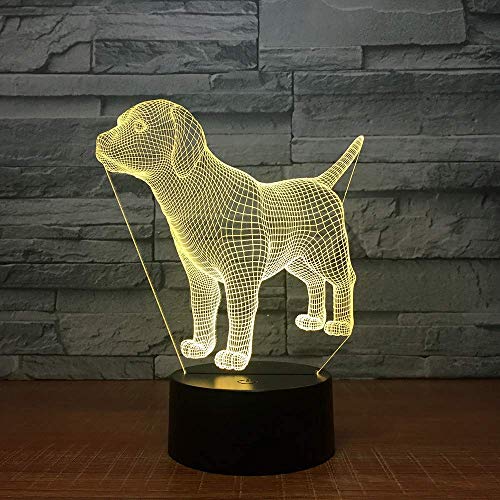 Pequeña luz de Noche de Navidad s Regalo del día de los niños Led Pet Dog Colorful USB 3D Lámpara de Cabina Juguetes al por Mayor Accesorios de iluminación 3D