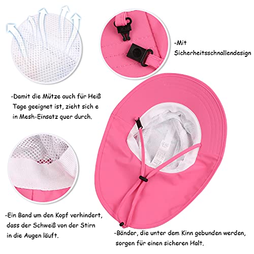 Pesaat Sombrero para el Sol para bebé niña con protección UV con protección para la Nuca Gorro de Verano para niños Paraíso de Playa Large (Gänseblümchen, 4-8 años)