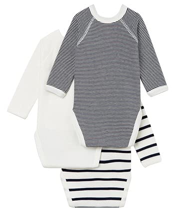 Petit Bateau 5421900 Conjunto de Ropa Interior para bebés y niños pequeños, Blanco/Azul Azul/Blanco Blanco, Nacimiento