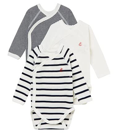 Petit Bateau 5421900 Conjunto de Ropa Interior para bebés y niños pequeños, Blanco/Azul Azul/Blanco Blanco, Nacimiento