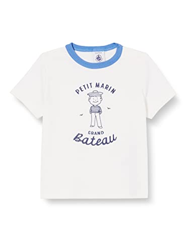 Petit Bateau A044h Camiseta, Blanco, 24 Meses para Bebés