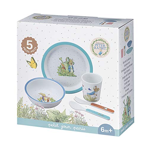 Petit Jour Paris - Juego de 5 piezas Peter Rabbit Blue - con su caja de regalo, multicolor