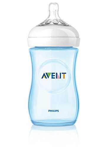 Philips AVENT Natural – Biberón tetina de flujo lento (260 ml, 1 mes plus, azul, pack de 2)