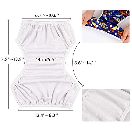 PHOGARY Pañal Bañador (2 Piezas) Pañal De Natar Pantalones De Entrenamiento, Pañales De Baño Para Niños Niñas 0-3 Años (3-15kg)