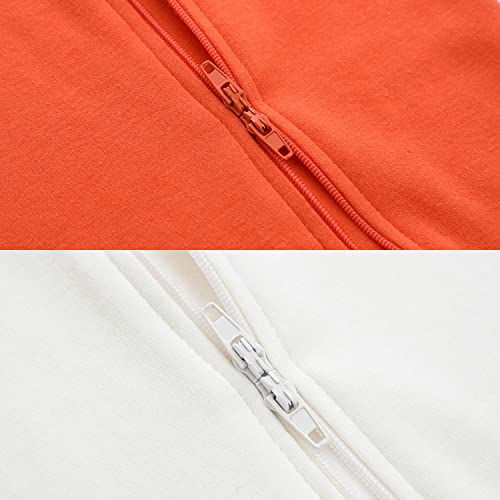 Pijama de bebé con 2 puntadas con cremallera para recién nacido, paquete de 2, 0-12 meses, Naranja+Blanco, 6 Meses