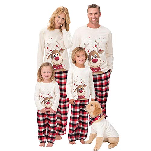 Pijama Familiar de Navidad Invierno Dos Piezas Pantalon y Camiseta Conjunto Mama Papa y Bebe Ropa Igual para Toda la Familia Sleepwear Traje de Domir Nightwear Sleepsuit Pijamas Navideños Familiares