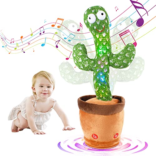 PiliStar Juguete de Cactus de Baile, Cactus Bailarin Bebe, Juguete Cactus Habla Repite lo Que Dices-120 Canciones, Interesantes Juguetes Educativos de Educación Temprana