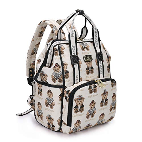 Pipibear - Mochila de pañales Bolso cambiador para bebé (tejido jacquard)