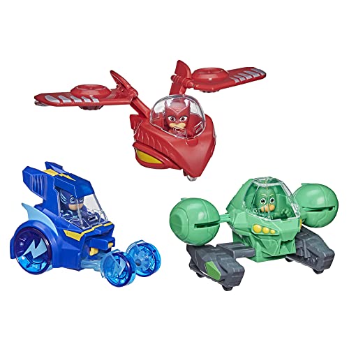 PJ Masks 1 combinador Jet Preescolar, Juego de Juguetes 3 vehículos y 3 Figuras de acción, niños a Partir de 3 años, Multicolor (Hasbro F21195L1)