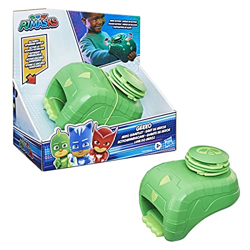 PJ Masks Hero Guantelete Preescolar, Disfraz Juguete de Vestir con Escudo Giratorio Gekko para niños a Partir de 3 años, Multicolor (Hasbro F21455X1)