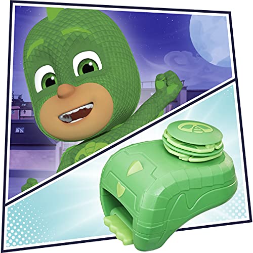 PJ Masks Hero Guantelete Preescolar, Disfraz Juguete de Vestir con Escudo Giratorio Gekko para niños a Partir de 3 años, Multicolor (Hasbro F21455X1)