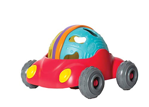 Playgro Coche de Actividades, Sin BPA, Desde los 12 Meses, Junyju Rattle & Roll Car, Rojo/Multicolor, 40169