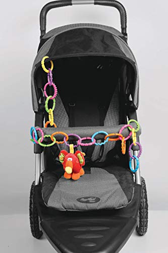 Playgro Juguete Colgante, 24 Anillos, Desde los 3 Meses, Loopy Links, Multicolor, 40134