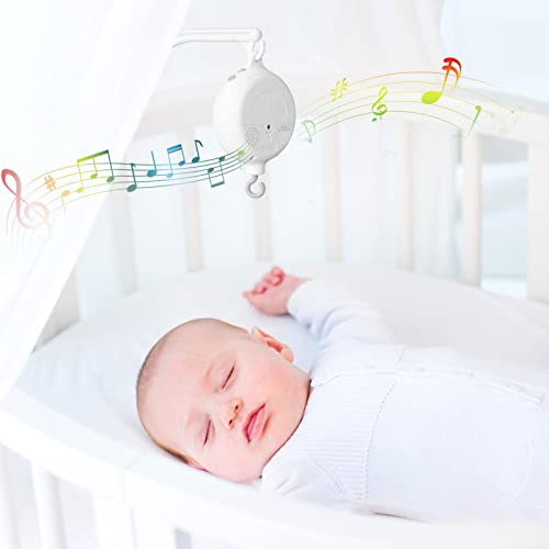 pologmase Cuna móvil: móvil para Cuna para bebé, Motor móvil Giratorio, Caja de música móvil con 35 Canciones de Cuna, móvil Musical Giratorio a Pilas para niños pequeños, Cuna para bebé