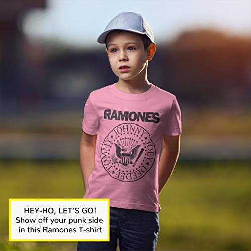 Popgear Ramones Sello Camiseta de los Muchachos de los Rosas bebés 4-5 años