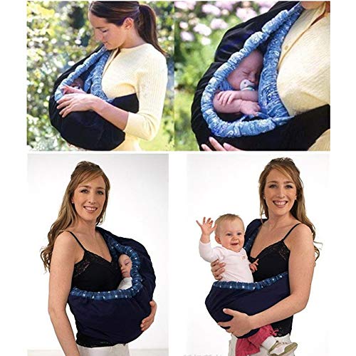 Portabebé Baby Wrap Porta Bebé Funda De Lactancia De Algodón Portabebés Suave Y Cómodo Transpirable Y Ligero,Blue Flower