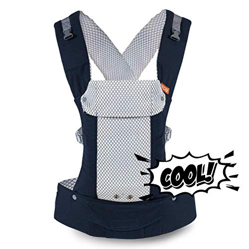 Portabebés Beco Gemini - Cool Navy - Portabebés Simple y Estilizado Ajustable en todas las posiciones para bebés infantes y niños de 7 a 35 libras con ergonomía certificada