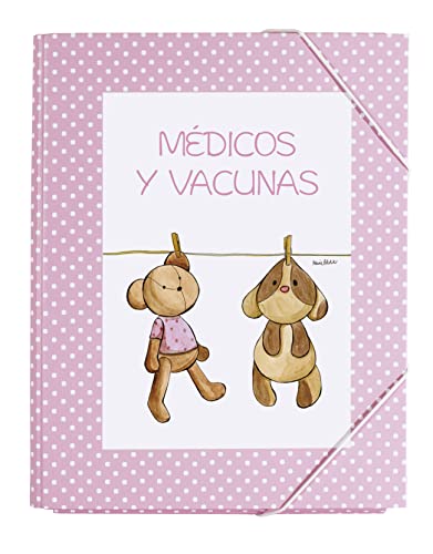 Portadocumentos Bebé para Cartilla de Vacunación y Cosas de Bebé | Carpeta Infantil Médicos y Vacunas | Rosa Topitos