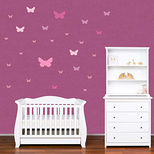 PREMYO 25 Mariposa Pegatinas Pared Infantil - Vinilos Decorativos Habitación Bebé Niña - Fácil de Poner Rosa Pastel