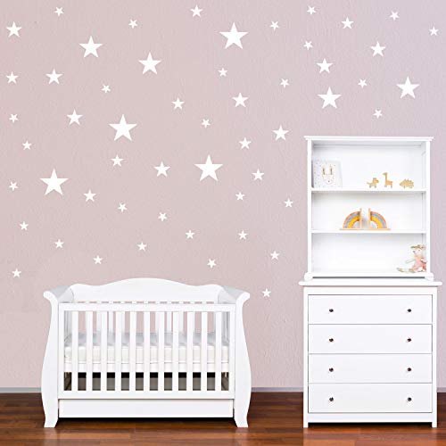 PREMYO 86 Estrellas Pegatinas Pared Infantil - Vinilos Decorativos Habitación Bebé Niños - Fácil de Poner Blanco