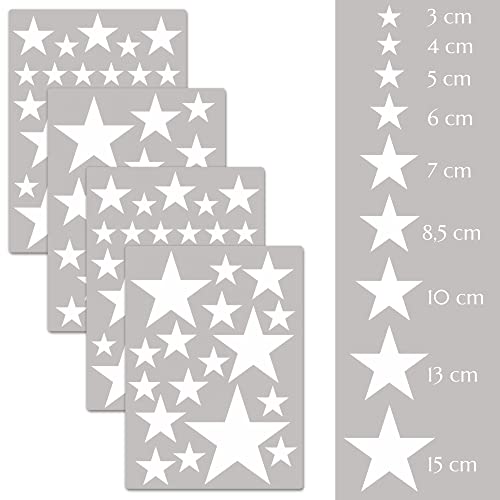 PREMYO 86 Estrellas Pegatinas Pared Infantil - Vinilos Decorativos Habitación Bebé Niños - Fácil de Poner Blanco