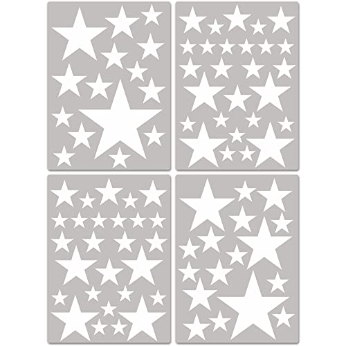 PREMYO 86 Estrellas Pegatinas Pared Infantil - Vinilos Decorativos Habitación Bebé Niños - Fácil de Poner Blanco